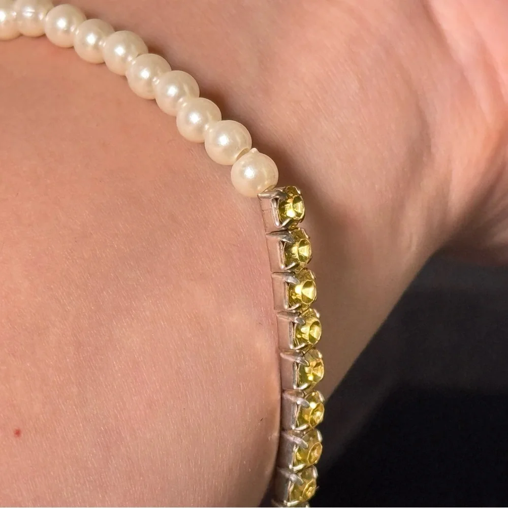 Chic Silver and Yellow Bracelet